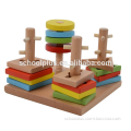 Wooden shape puzzle intelligence building blocks toy for kids